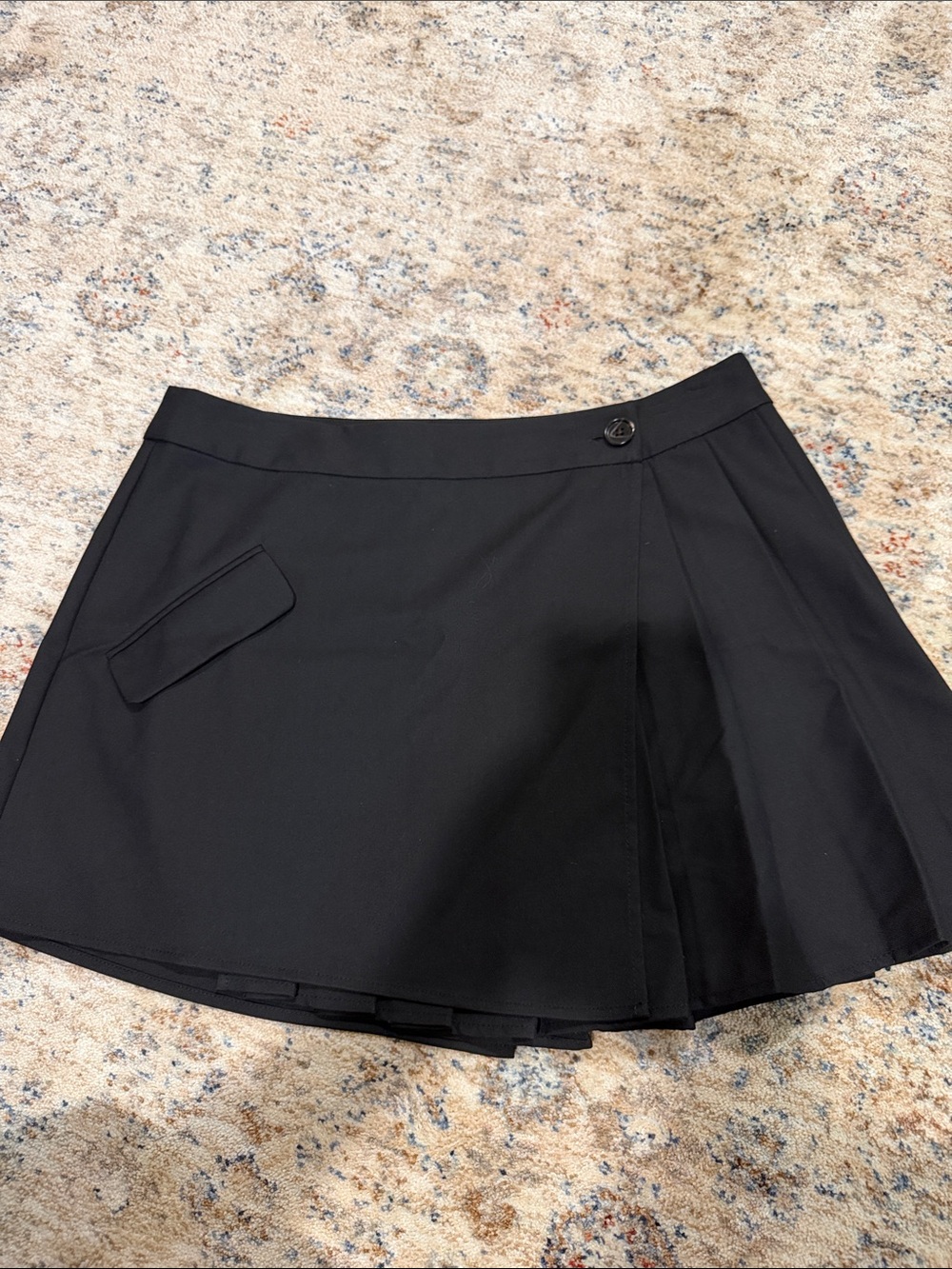 Rails Black Pleated Mini Skirt with Side Flap Pocket